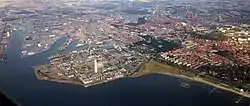 Aerial view of central Malmö.