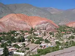 Cerro de los siete colores, aerial view