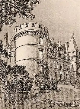 View from the south, 1909 drawing by Blanche McManus