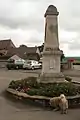 War memorial, with a message from Charles De Gaulle.