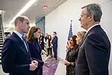 The Prince and Princess of Wales meeting with Lieutenant Governor of Massachusetts Karyn Polito, First Lady of Massachusetts Lauren Baker, and Governor of Massachusetts Charlie Baker in Boston ahead of the 2022 ceremony