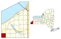 Location within Chautauqua County and New York