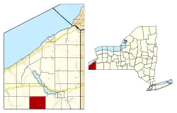 Location within Chautauqua County and New York