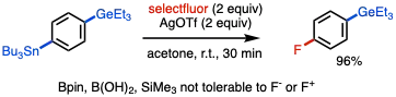Chemoselective fluorination of organotin