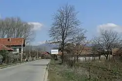 Road sign in the village