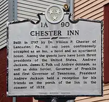 Chester Inn plaque