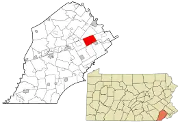 Location in Chester County and the state of Pennsylvania.