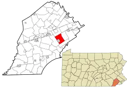 Location in Chester County and the state of Pennsylvania.