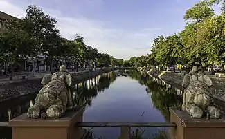 View south along the eastern moat of city center