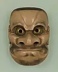 Noh mask of the chorei-beshimi type. 17th century. Deemed Important Cultural Property.