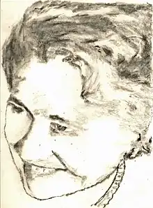 Pencil sketch of Christianna Brand