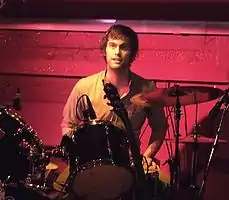 Chris Tomson performing with Vampire Weekend in Hamburg, November 2, 2007, the band's first gig in Europe