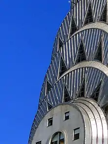 The pinnacle of New York's Chrysler Building is clad with Nirosta stainless steel, a form of Type 302