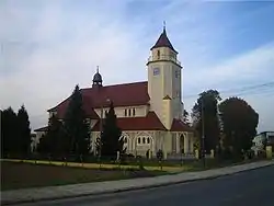 The village's Neo-Gothic parish church, Visitation of the Blessed Virgin Mary, built in 1927