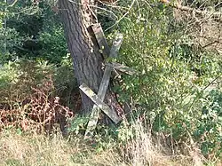 Age-old votive crosses in the semi-deserted village of Cisy