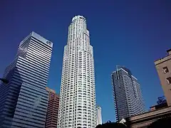 From left to right: the Citibank Center, the U.S. Bank Tower, and the Gas Company Tower