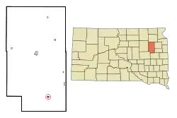 Location in Clark County and the state of South Dakota