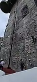 Climbing the wall at Haus des Meeres in Vienna, Austria.