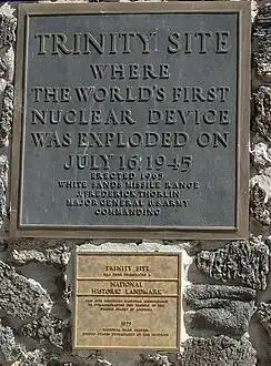 Closeup of plaque on obelisk, 2018