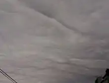 Stratocumulus undulatus asperitas clouds, seen from Earth