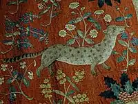 Detail of one of The Lady and the Unicorn millefleur tapestries, c. 1500