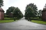 Gate piers and railings at Clutton Lodge