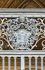 Baroque cartouche at the entrance of St. Peter's Basilica, Rome, unknown architect or blacksmith, c.1615