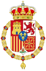 Lesser Royal Coat of Arms of SpainAlso used by Don Juan as Pretender.(1941–1977)