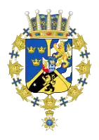 Arms as Prince of Sweden and Duke of Västergötland after 1907