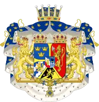 Arms as Prince of Sweden and Norway,  Duke of Västergötland 1861 to 1905