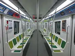 Interior of one of the cars