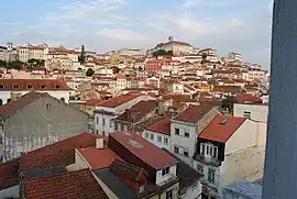 The urbanized area of Santa Cruz extending towards University Hill in the old quarter of Coimbra