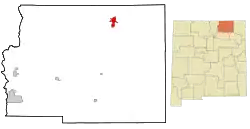 Location within Colfax County and New Mexico