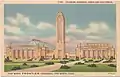 Postcard of Will Rogers Coliseum, Memorial Pioneer Tower and Will Rogers Auditorium, undated