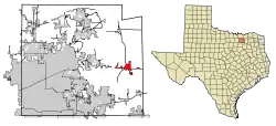 Location of Farmersville in Collin County, Texas