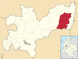 Location of the municipality and town of Victoria, Caldas in the Caldas Department of Colombia.