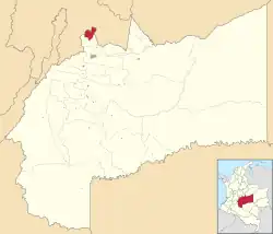 Location of the municipality and town of San Juanito in the Meta Department of Colombia.