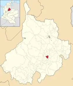 Location of the municipality and town of Pinchote in the Santander  Department of Colombia.