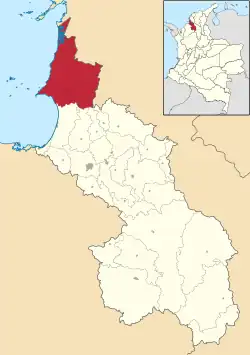 Location of the municipality and town of San Onofre, Sucre in the Sucre Department of Colombia.