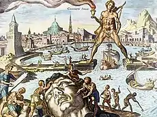 Colossus of Rhodes, imagined in a 16th-century engraving by Martin Heemskerck