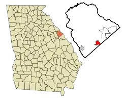 Location in Columbia County and the state of Georgia