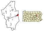 Location of Berwick in Columbia County, Pennsylvania