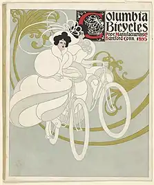 Poster for Columbia Bicycles by Will H. Bradley (1895)