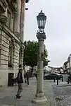 Column and street light, right of entrance to Town Hall