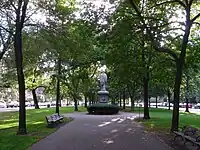 The Commonwealth Avenue Mall looking west towards the Alexander Hamilton statue, 2006