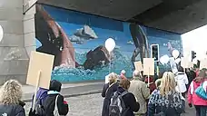 Commonwealth Games mural at the Kingston Bridge