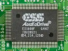 The ES1869F is one of several ESS-developed sound chips which incorporate their unique ESFM function.