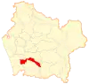 Map of Pitrufquén commune in the Araucanía Region