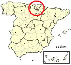 Location of Condado de Treviño in Spain. Treviño is the capital of Condado de Treviño.