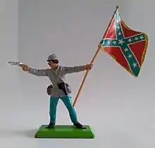 Britains Deetail Confederate NCO with flag and pistol